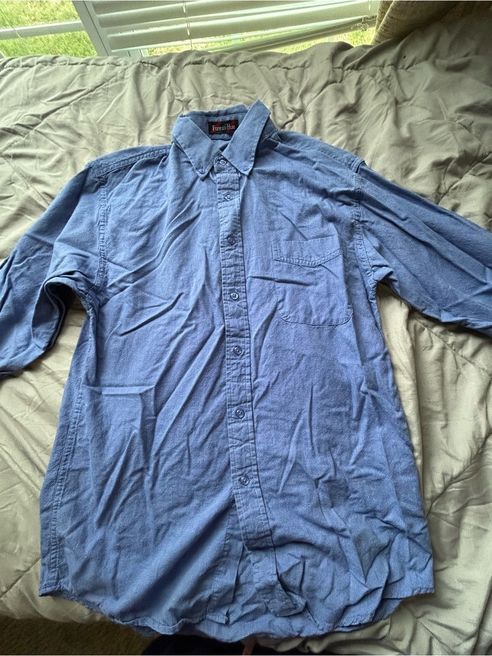 💚3/$25 XS Men's Washed Blue Casual Button-Down Shirt